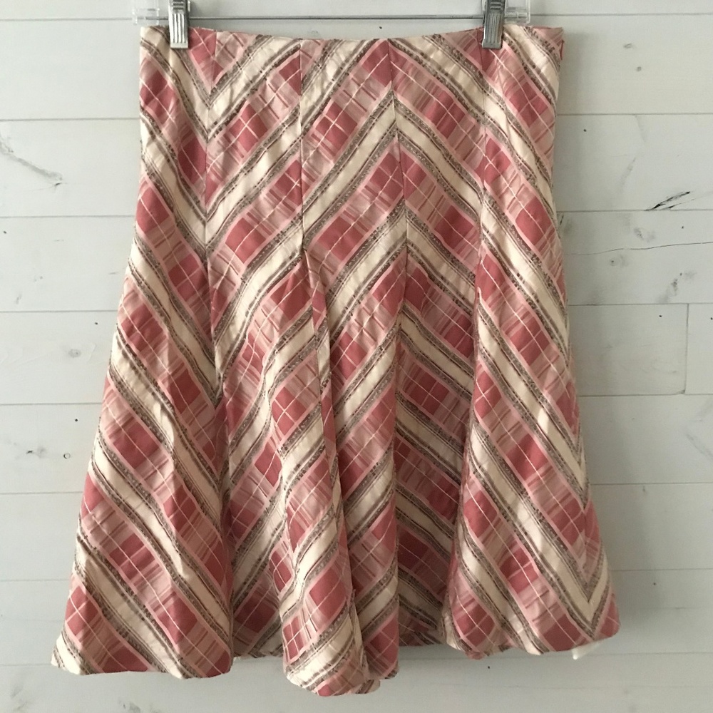 Women's Pink Plaid Lined Skirt